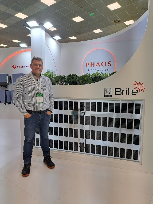 Dimitris Bellos represents Brite Solar, showcasing the future of agrivoltaics